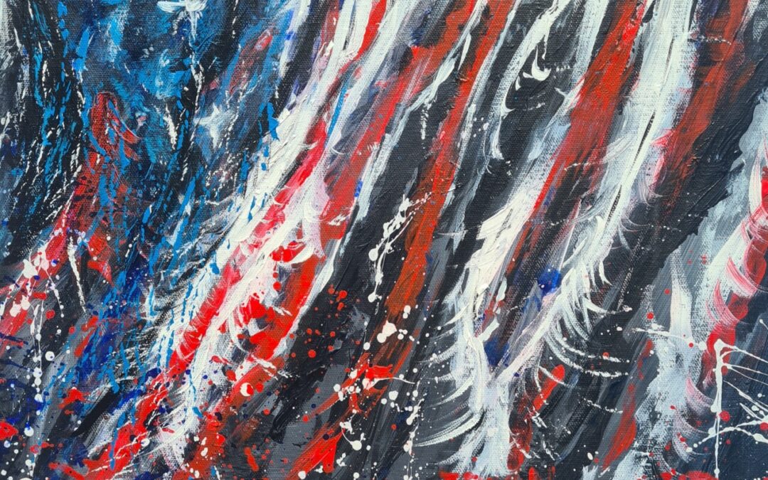 Laceration – Stars and Stripes in tatters – Prints available